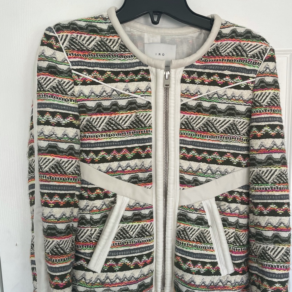 Iro Elomi Tweed Zip Pattern Jacket - image 2